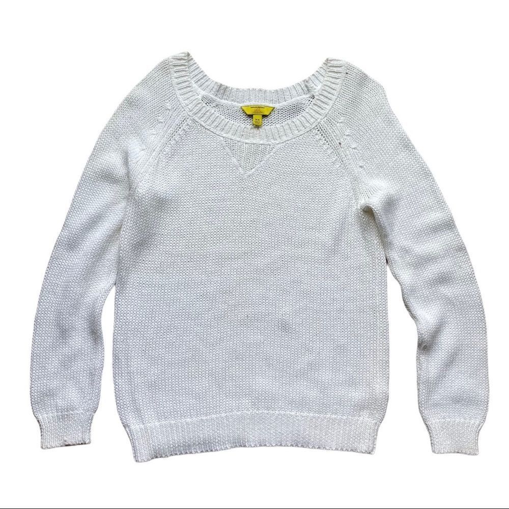 Banana Republic Milly Collection White Cotton Sweater